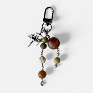 Multicolor Beaded Bag Charm with Star